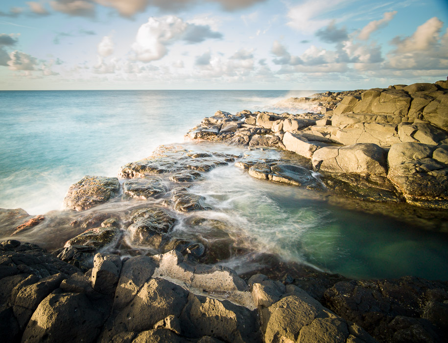 Scenic rocky beach in idyllic vacation spot